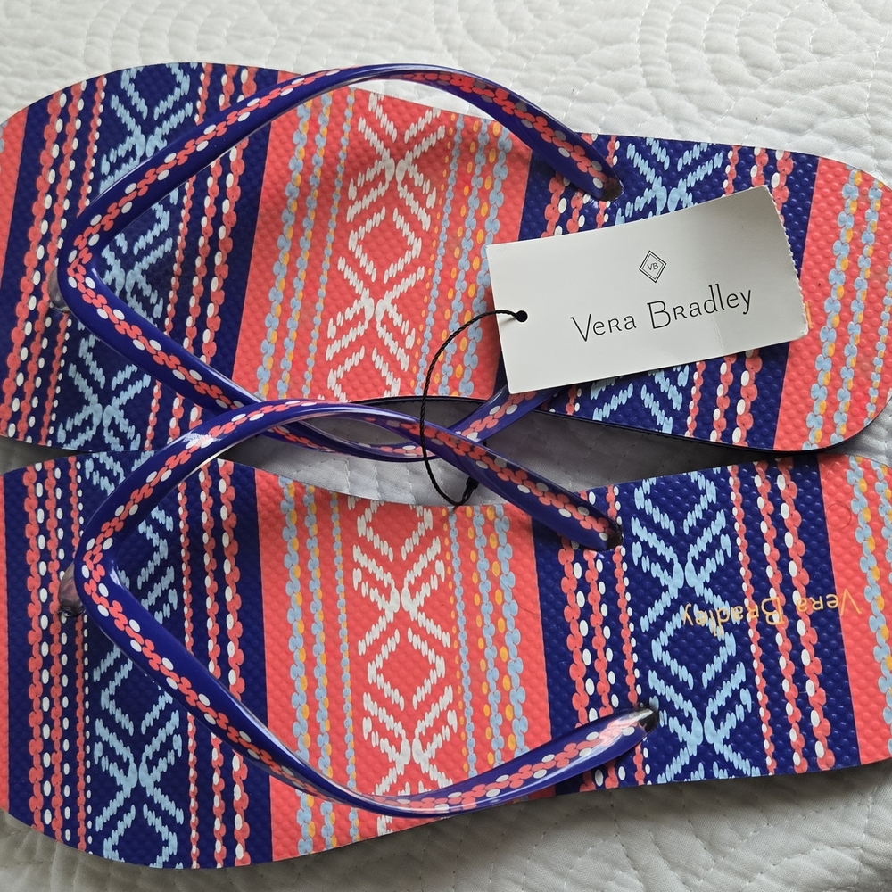 Vera Bradley Pink and Blue Patterned Sandals